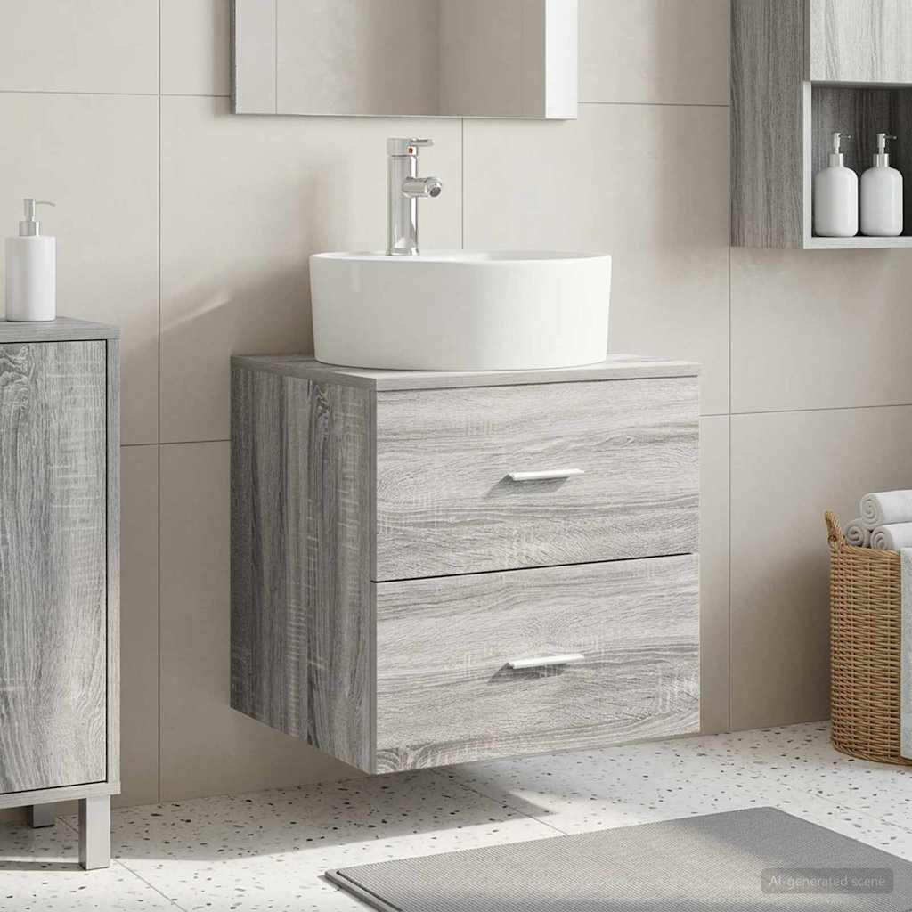 Wandmontierte Waschtisch Grau Sonoma 49,5 x 44,5 x 65 cm