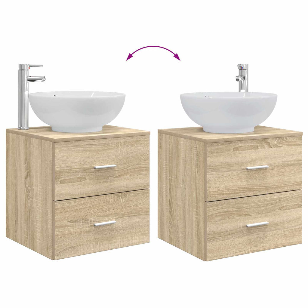Wandmontierte Waschtisch Sonoma-Eiche 49,5 x 44,5 x 66,5 cm