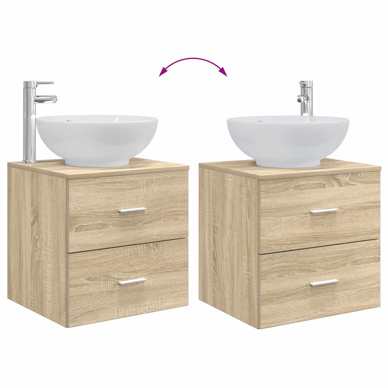 Wandmontierte Waschtisch Sonoma-Eiche 49,5 x 44,5 x 66,5 cm