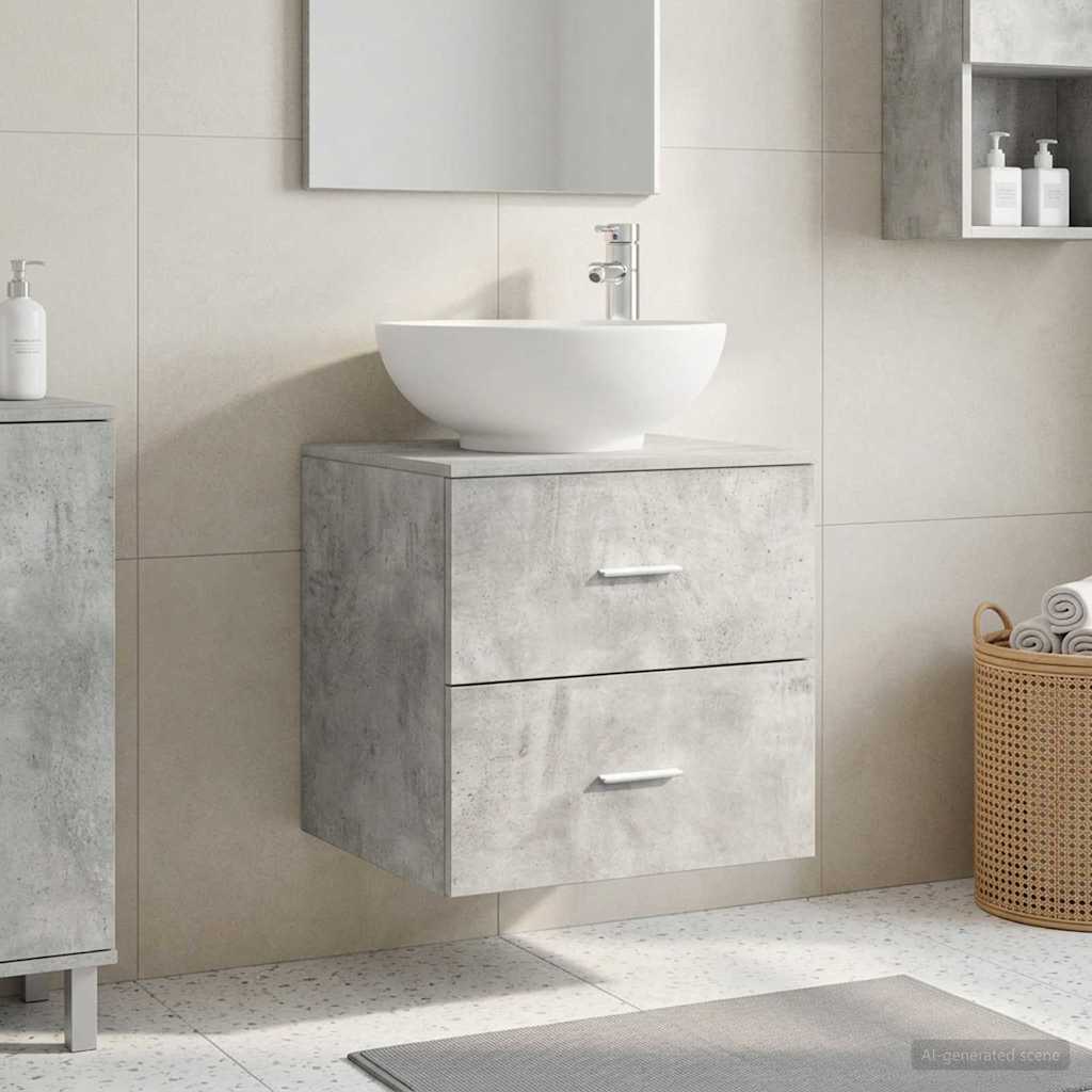 Wandmontierte Waschtisch Betongrau 49,5 x 44,5 x 66,5 cm