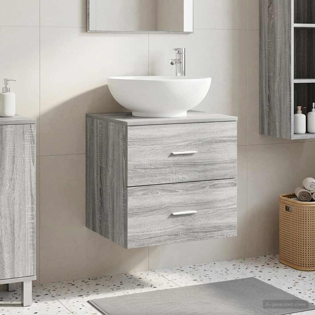 Wandmontierte Waschtisch Grau Sonoma 49,5 x 44,5 x 66,5 cm