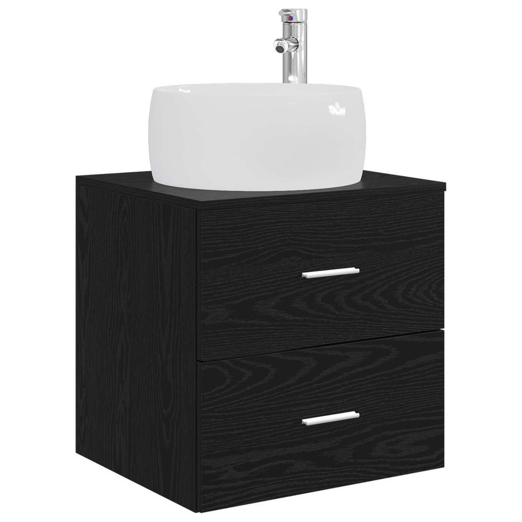 Wandmontierte Waschtisch Schwarze Eiche 49,5 x 44,5 x 66 cm