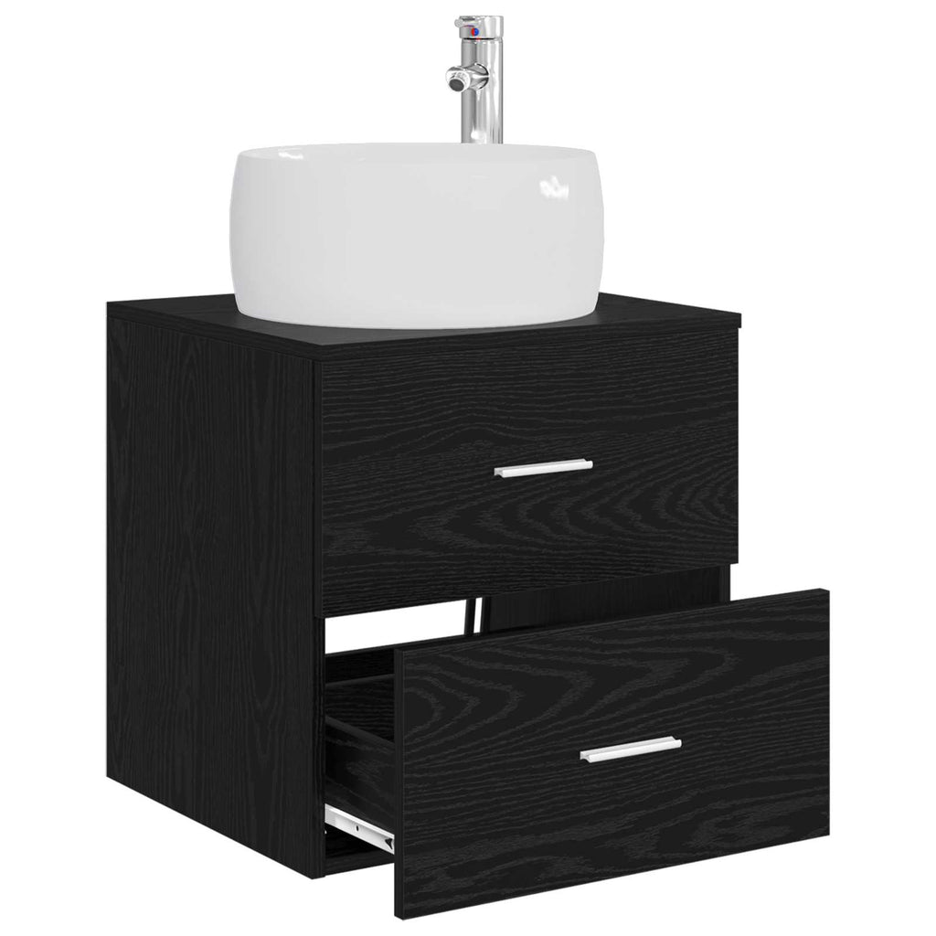 Wandmontierte Waschtisch Schwarze Eiche 49,5 x 44,5 x 66 cm