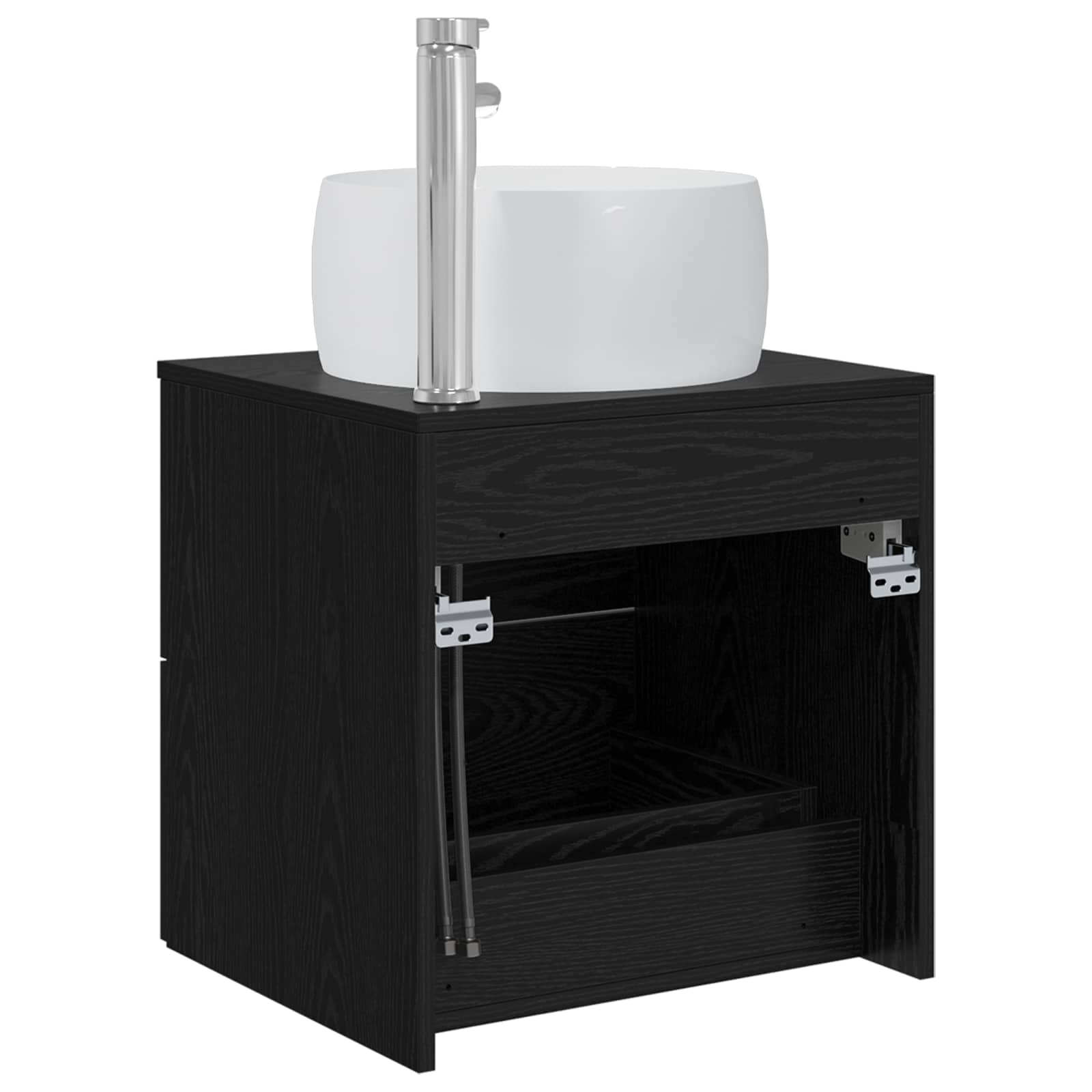 Wandmontierte Waschtisch Schwarze Eiche 49,5 x 44,5 x 66 cm