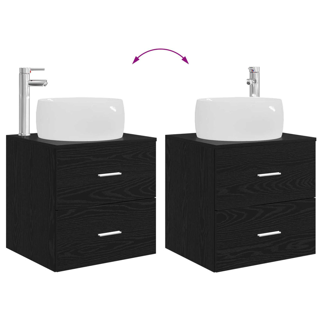 Wandmontierte Waschtisch Schwarze Eiche 49,5 x 44,5 x 66 cm