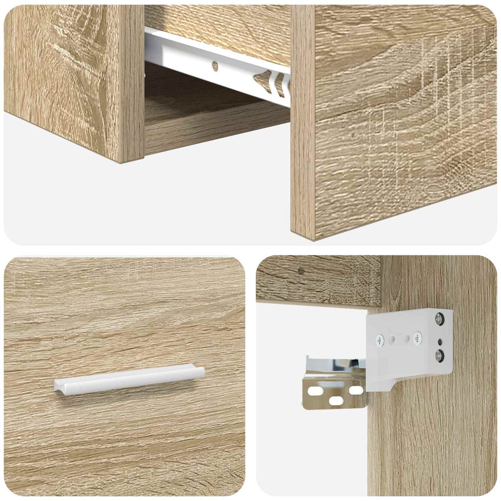 Wandmontierte Waschtisch Sonoma-Eiche 49,5 x 44,5 x 66 cm
