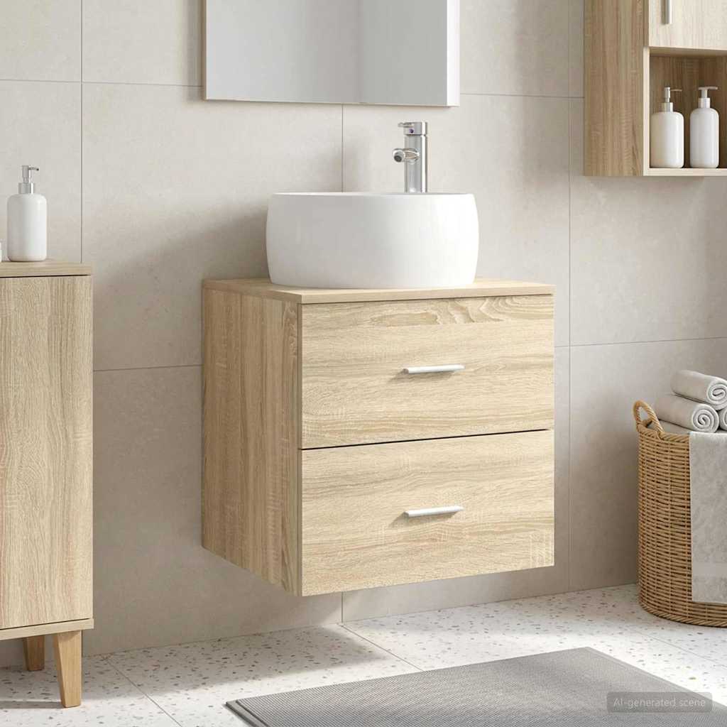 Wandmontierte Waschtisch Sonoma-Eiche 49,5 x 44,5 x 66 cm