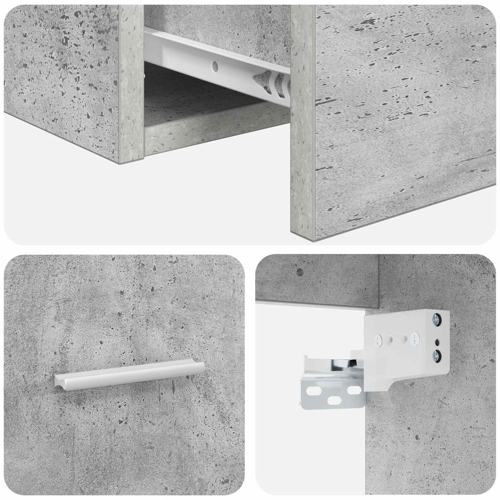 Wandmontierte Waschtisch Betongrau 49,5 x 44,5 x 66 cm