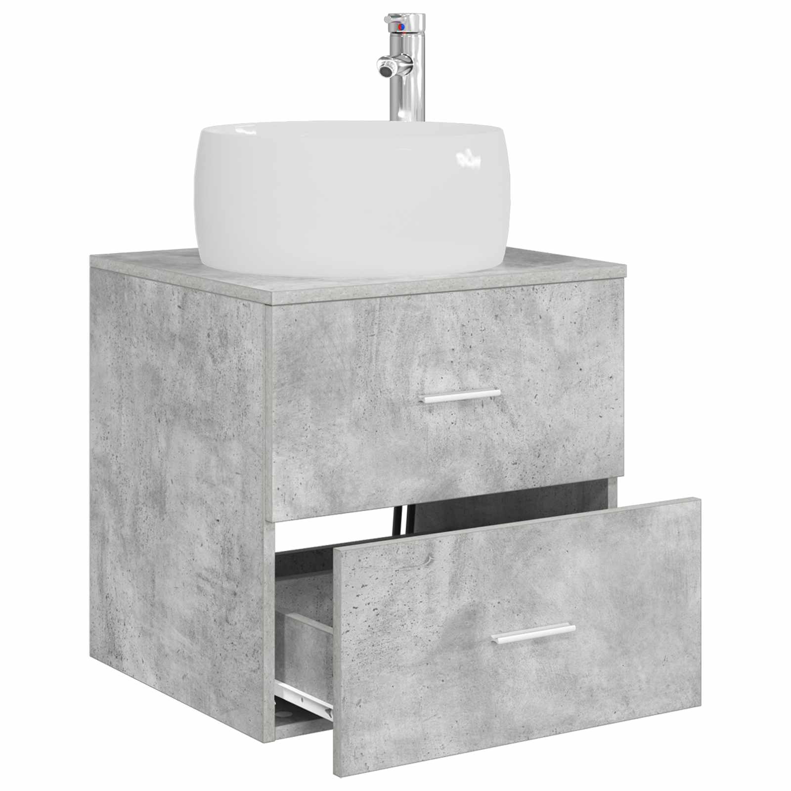 Wandmontierte Waschtisch Betongrau 49,5 x 44,5 x 66 cm