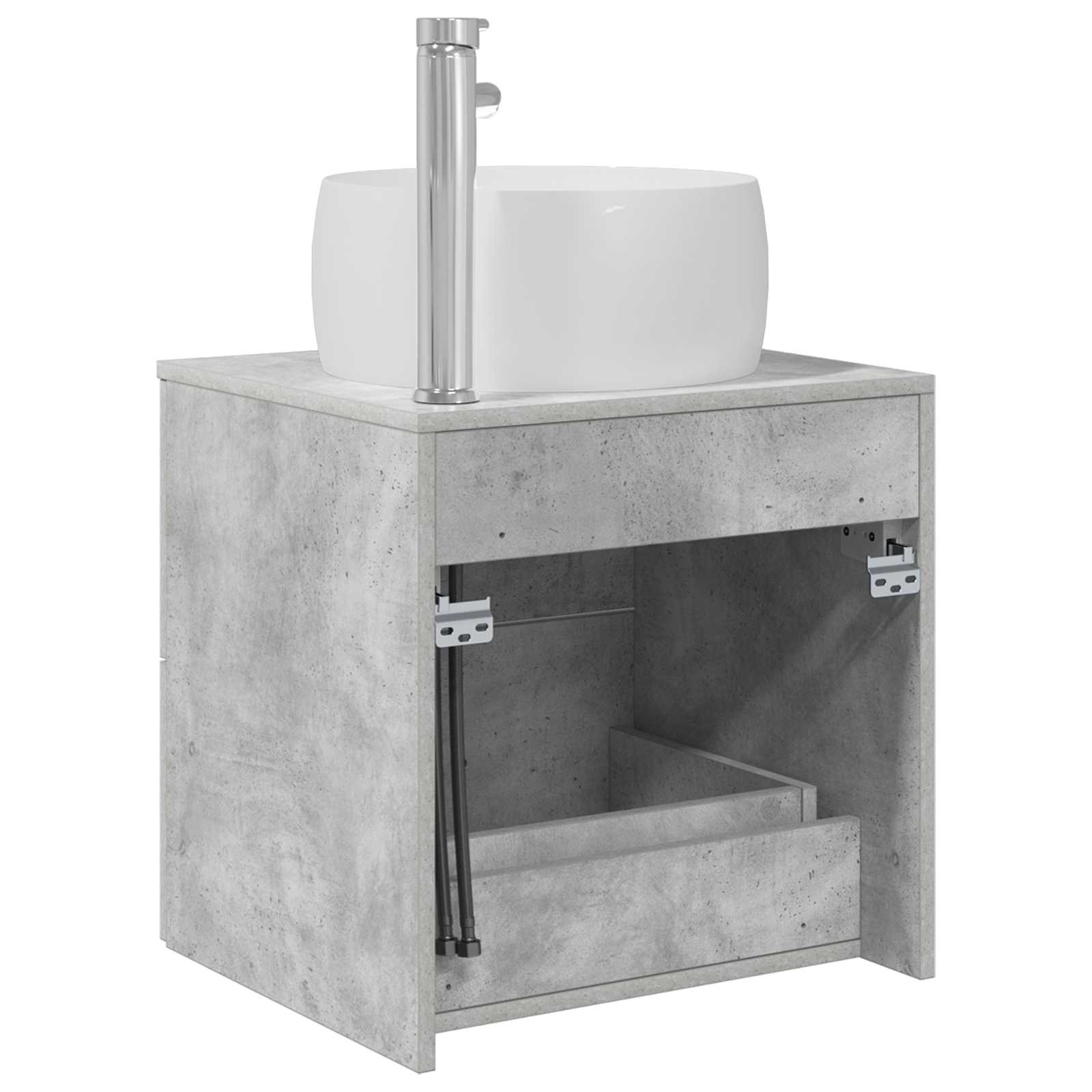 Wandmontierte Waschtisch Betongrau 49,5 x 44,5 x 66 cm
