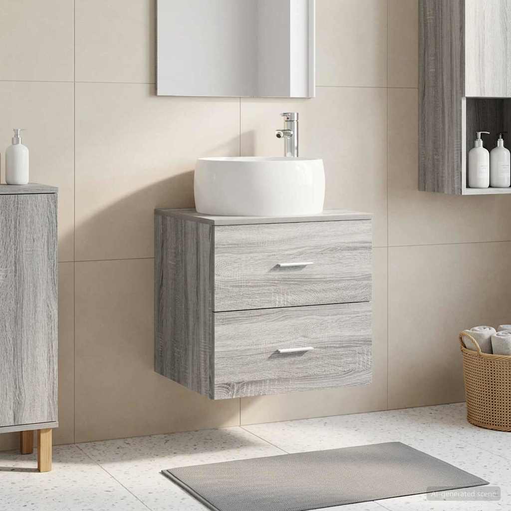Wandmontierte Waschtisch Grau Sonoma 49,5 x 44,5 x 66 cm