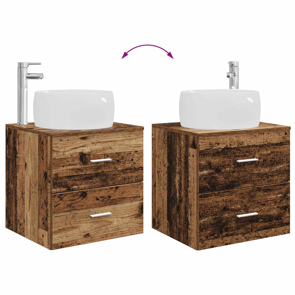 Wandmontierte Waschtisch Altholz 49,5 x 44,5 x 66 cm