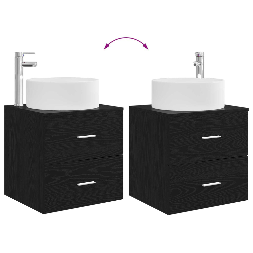 Wandmontierte Waschtisch Schwarze Eiche 49,5 x 44,5 x 65,5 cm