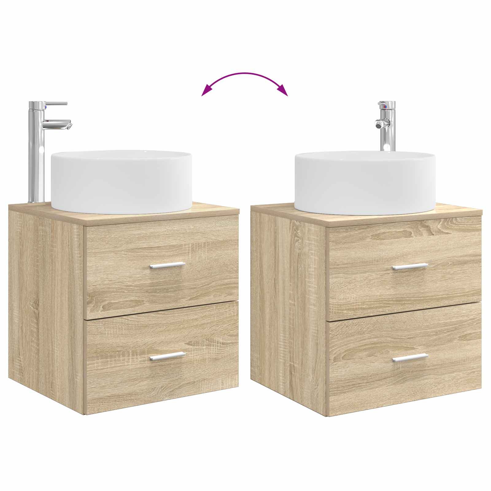 Wandmontierte Waschtisch Sonoma-Eiche 49,5 x 44,5 x 65,5 cm