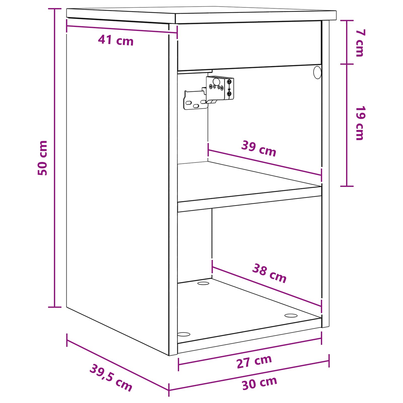 Badezimmerschrank Inzwischen Geräucherte Eiche 30 x 35 x 50 cm