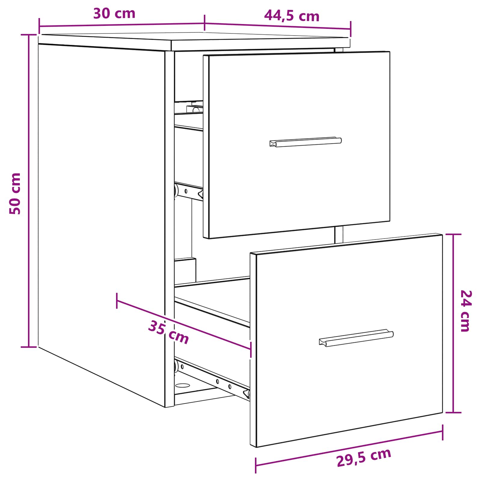 Badezimmerschrank Inzwischen Betongrau 30 x 44,5 x 50 cm
