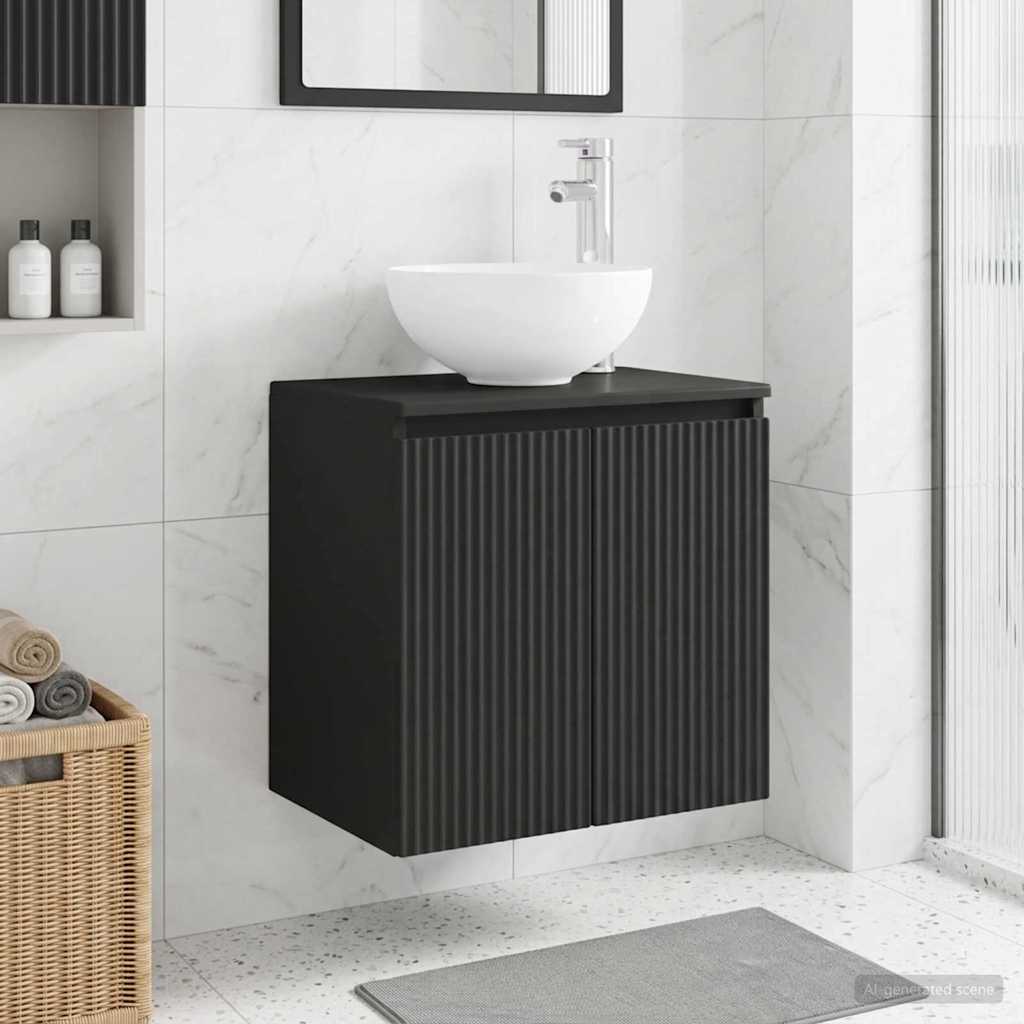 Wandmontierte Waschtisch Schwarz 49,5 x 35 x 63 cm