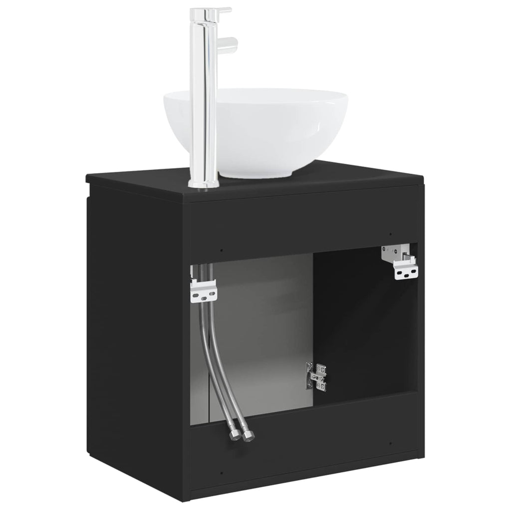 Wandmontierte Waschtisch Schwarz 49,5 x 35 x 63 cm
