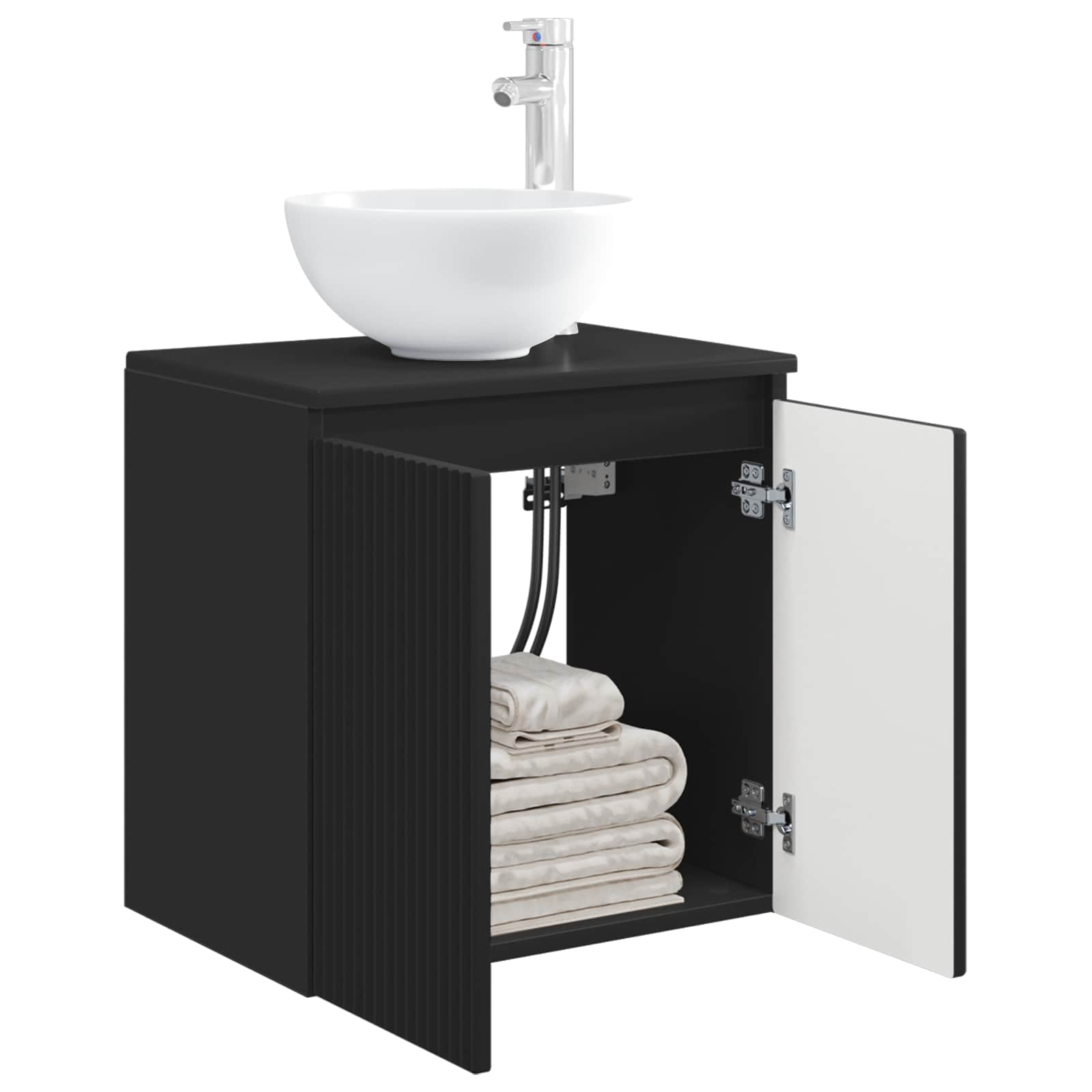 Wandmontierte Waschtisch Schwarz 49,5 x 35 x 63 cm