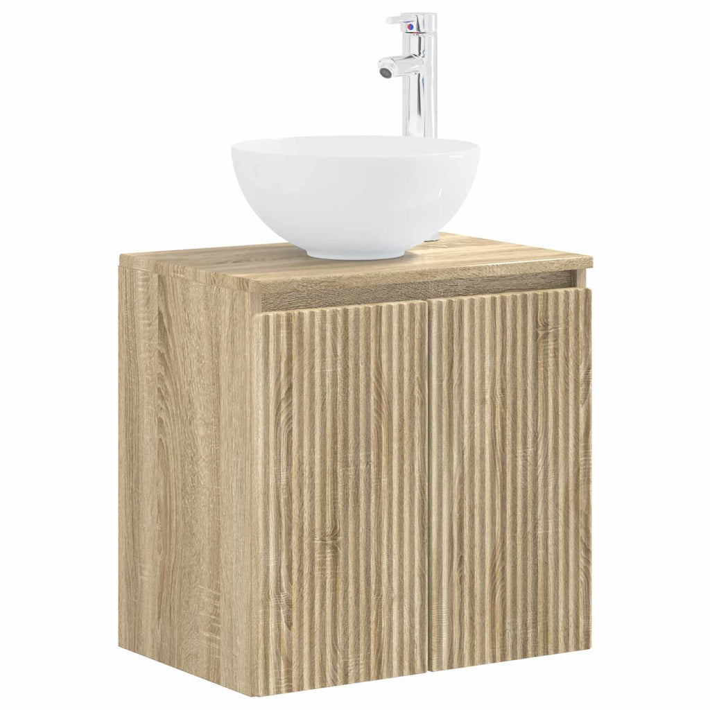 Wandmontierte Waschtisch Sonoma-Eiche 49,5 x 35 x 63 cm