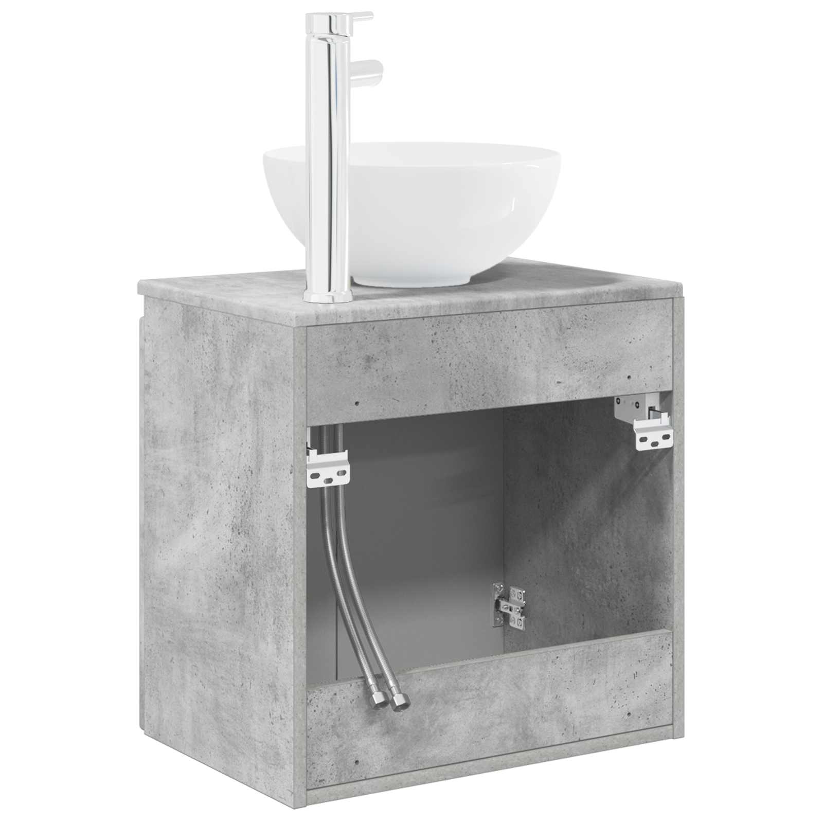 Wandmontierte Waschtisch Betongrau 49,5 x 35 x 63 cm