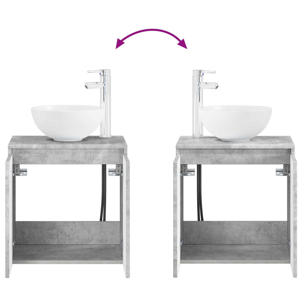 Wandmontierte Waschtisch Betongrau 49,5 x 35 x 63 cm