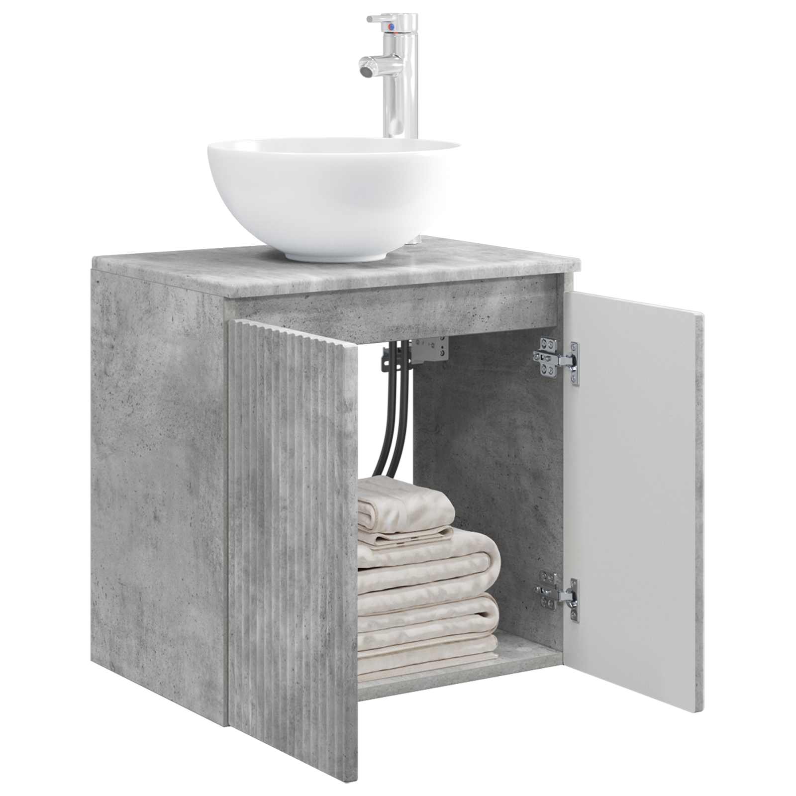 Wandmontierte Waschtisch Betongrau 49,5 x 35 x 63 cm