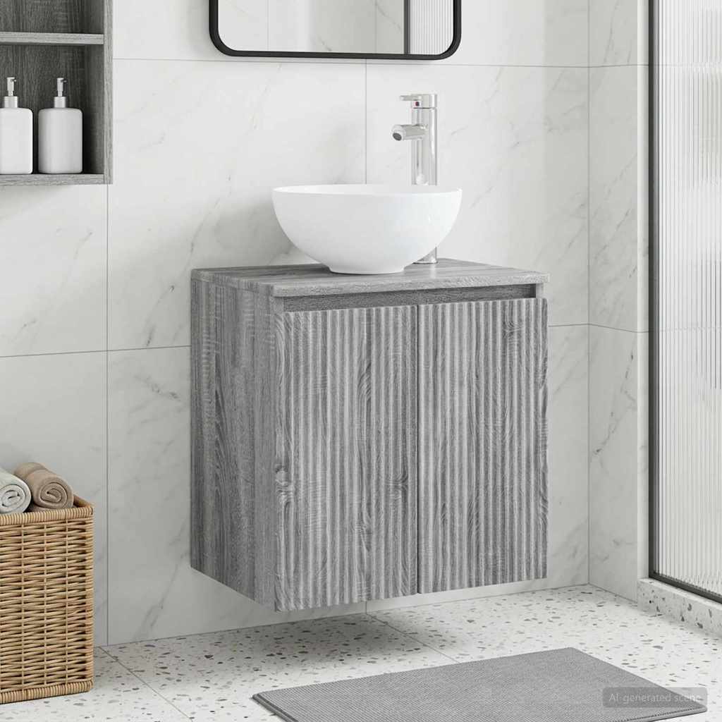 Wandmontierte Waschtisch Grau Sonoma 49,5 x 35 x 63 cm