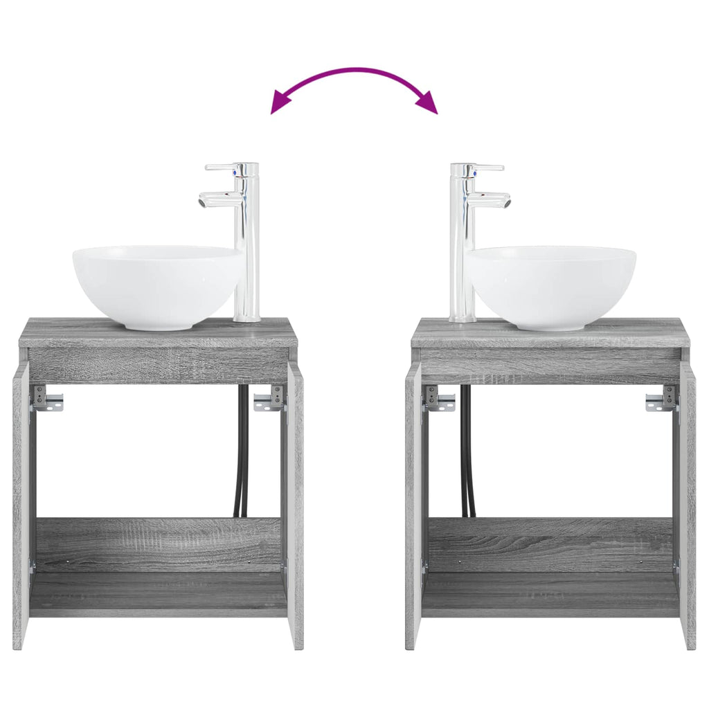Wandmontierte Waschtisch Grau Sonoma 49,5 x 35 x 63 cm