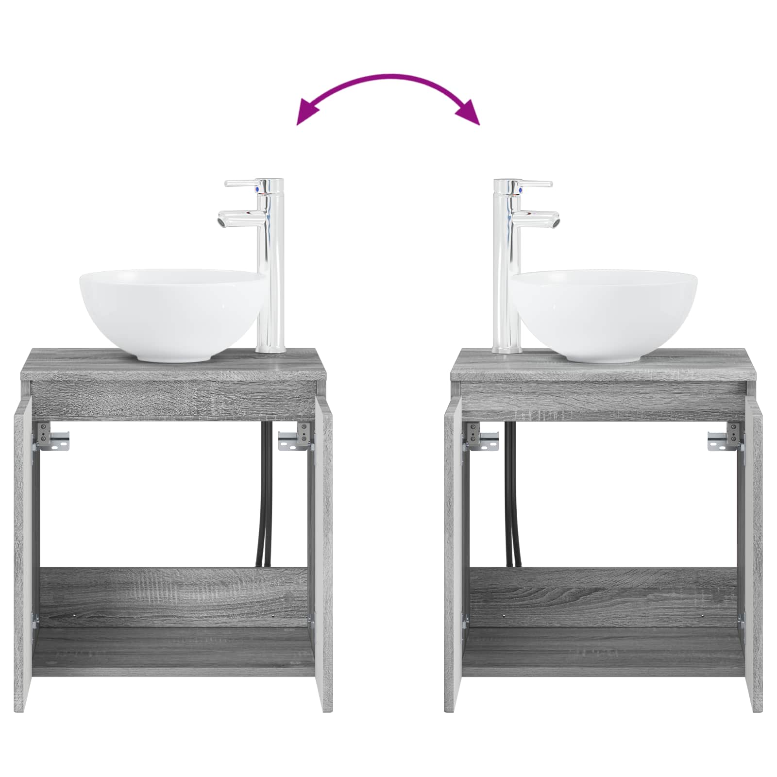 Wandmontierte Waschtisch Grau Sonoma 49,5 x 35 x 63 cm