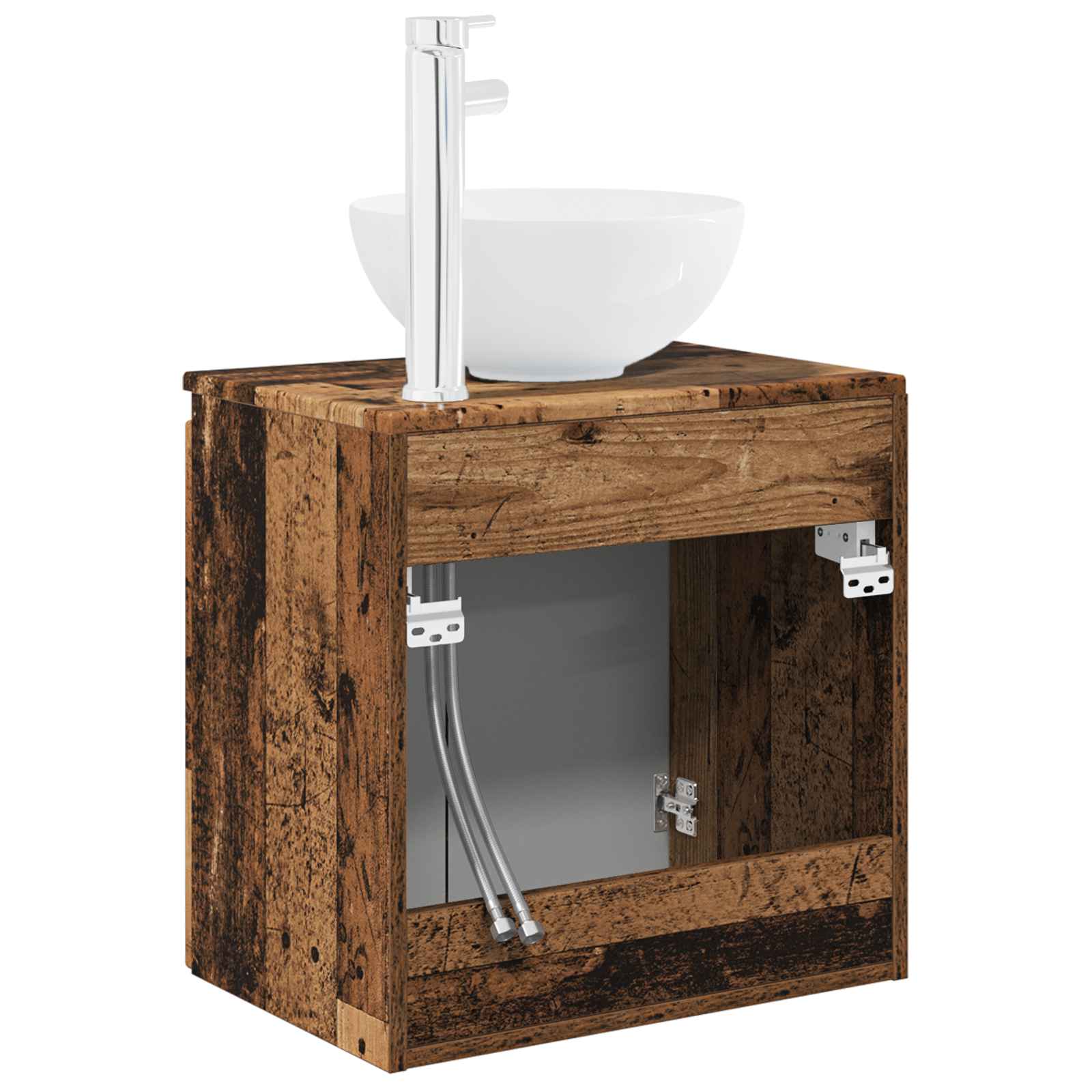 Wandmontierte Waschtisch Altholz 49,5 x 35 x 63 cm
