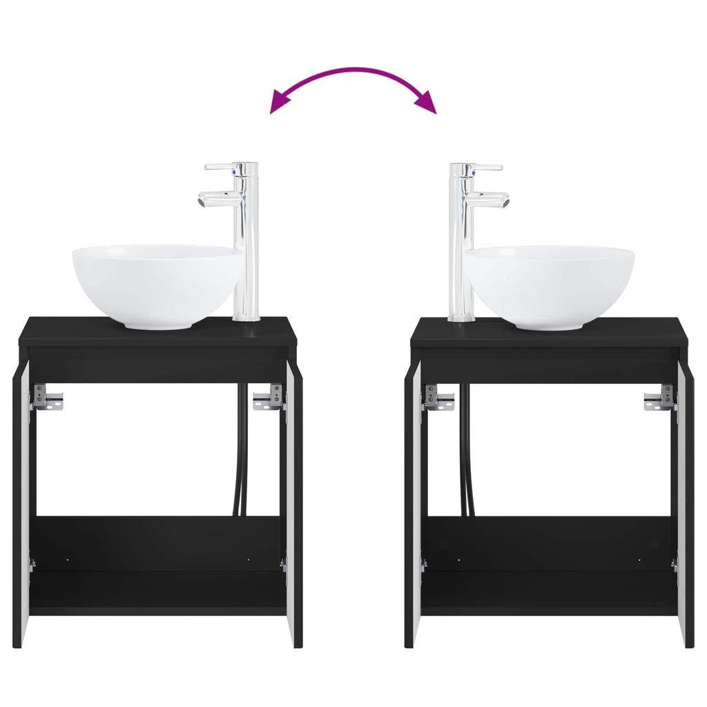 Wandmontierte Waschtisch Schwarz 49,5 x 41 x 64,5 cm