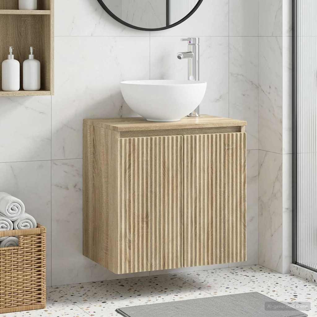 Wandmontierte Waschtisch Sonoma-Eiche 49,5 x 41 x 64,5 cm