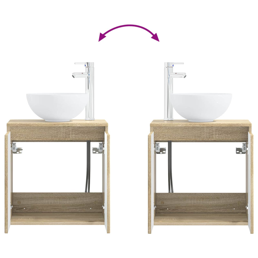 Wandmontierte Waschtisch Sonoma-Eiche 49,5 x 41 x 64,5 cm