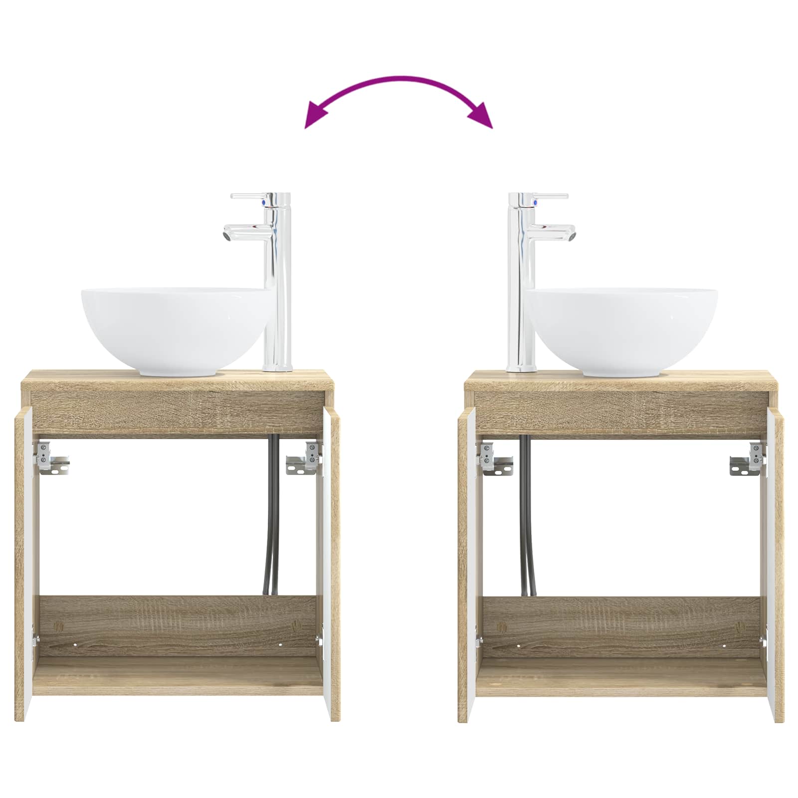 Wandmontierte Waschtisch Sonoma-Eiche 49,5 x 41 x 64,5 cm