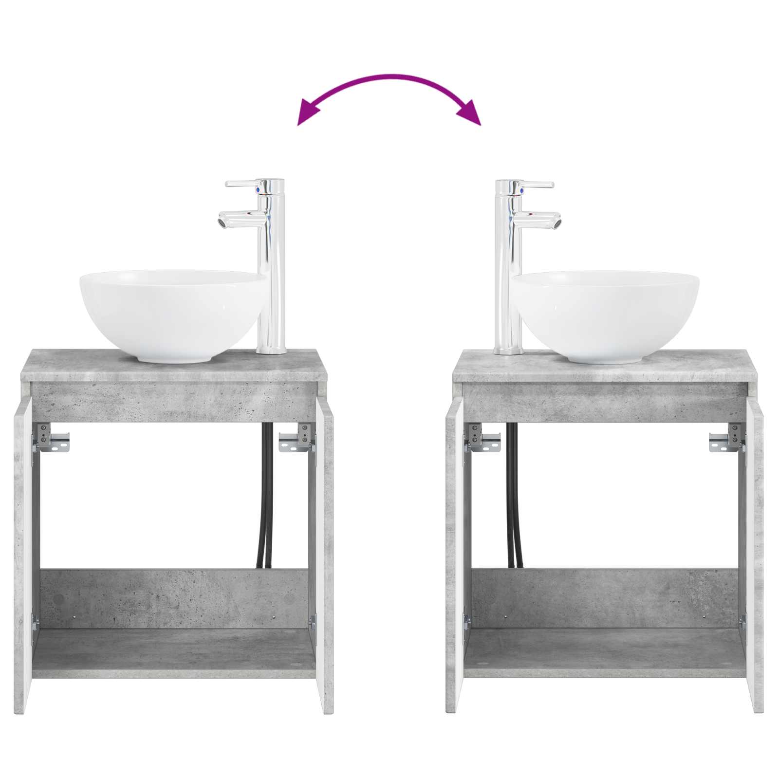 Wandmontierte Waschtisch Betongrau 49,5 x 41 x 64,5 cm