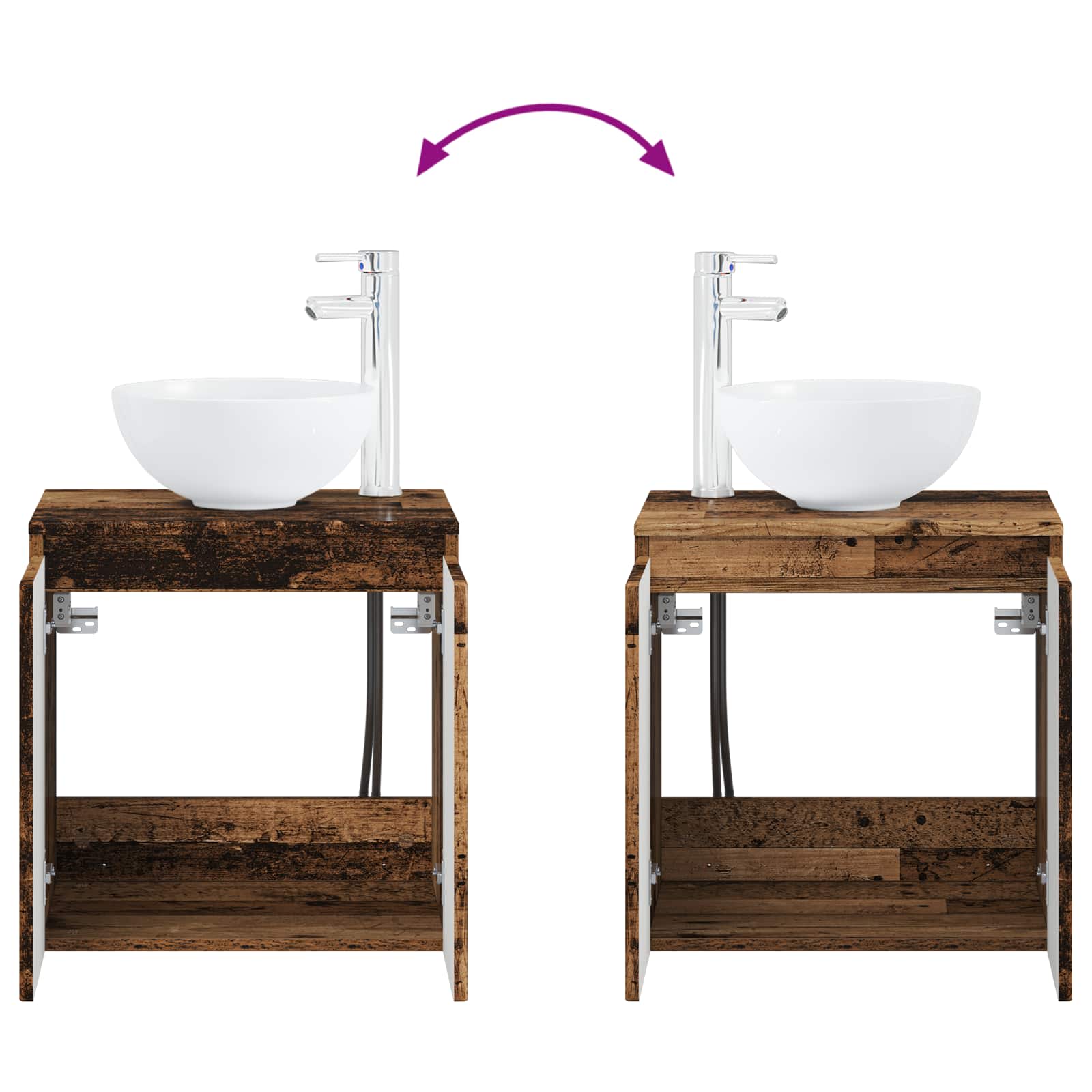 Wandmontierte Waschtisch Altholz 49,5 x 41 x 64,5 cm