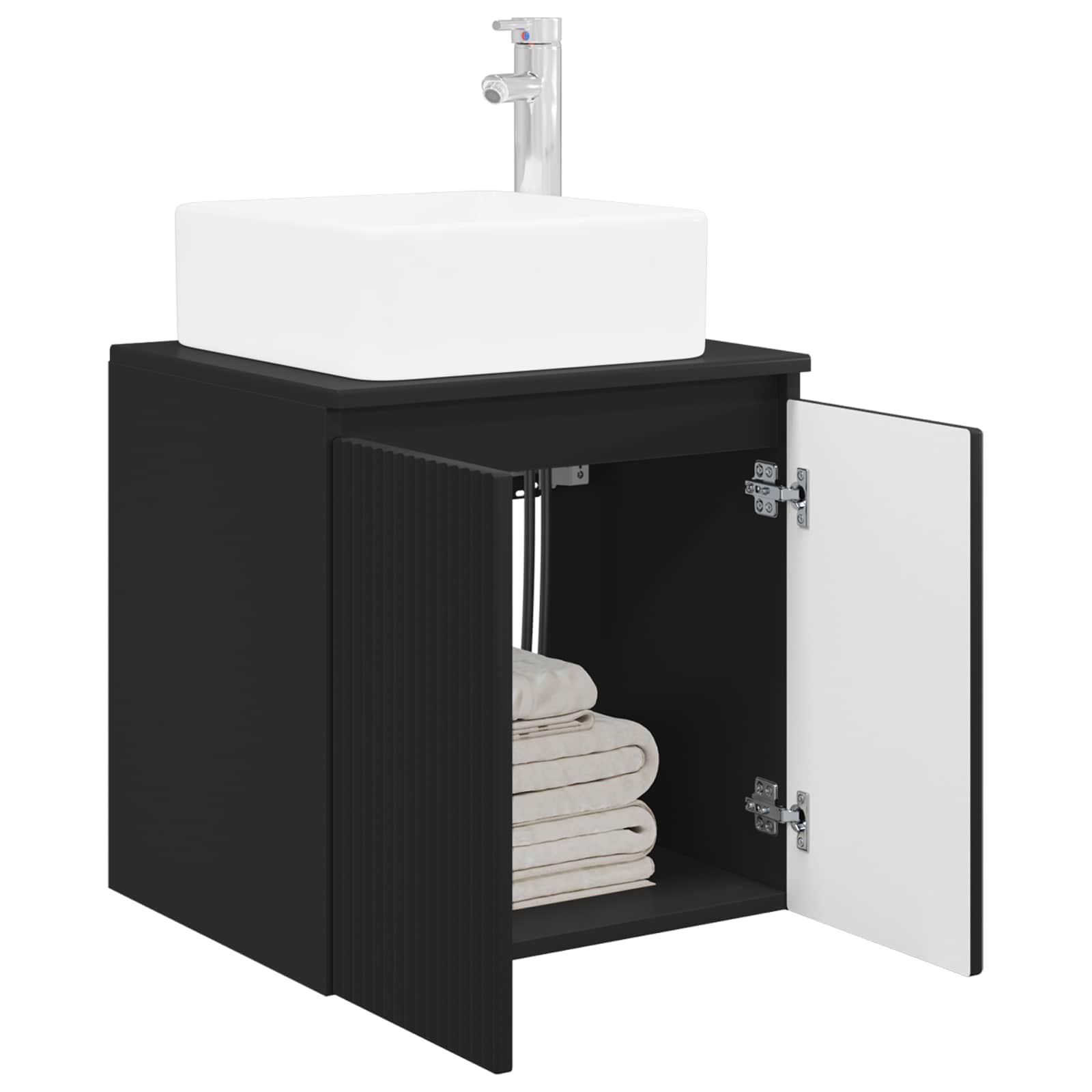 Wandmontierte Waschtisch Schwarz 49,5 x 41 x 63 cm