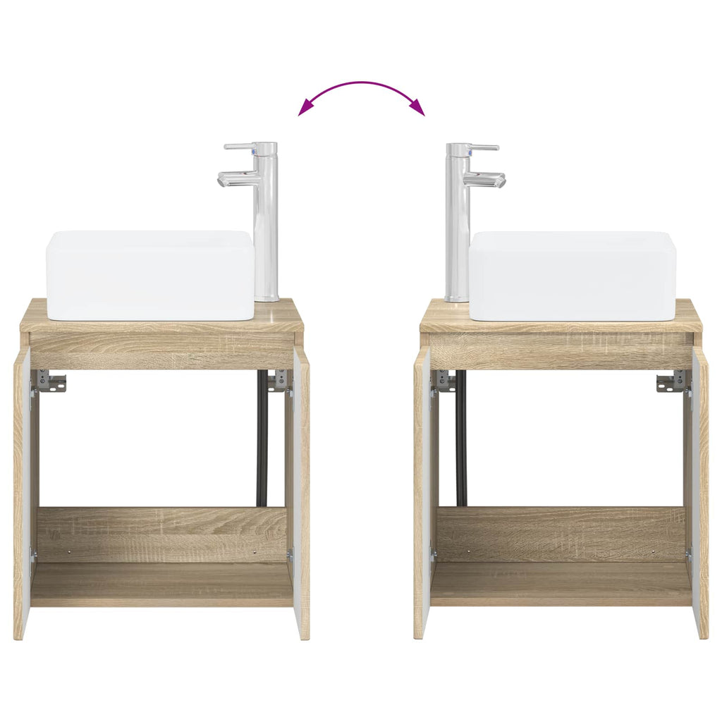 Wandmontierte Waschtisch Sonoma-Eiche 49,5 x 41 x 63 cm