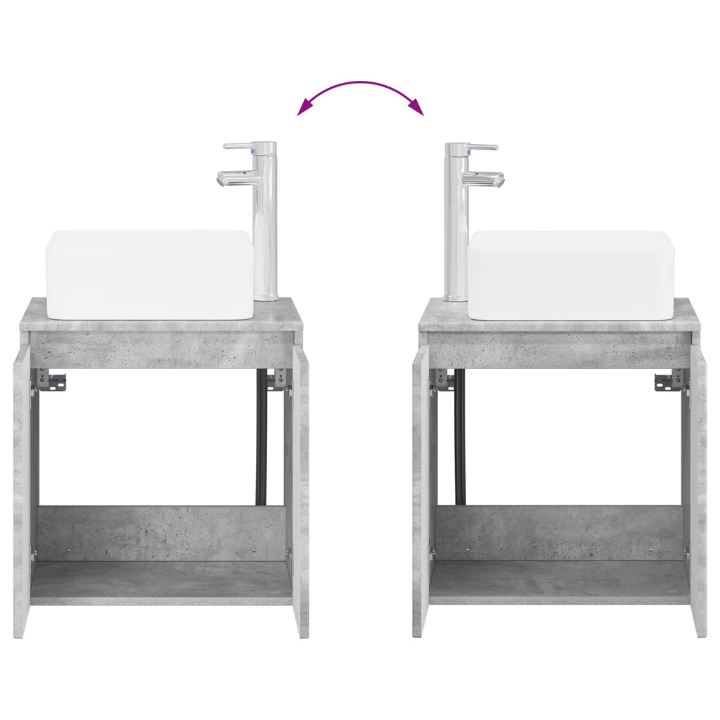 Wandmontierte Waschtisch Betongrau 49,5 x 41 x 63 cm