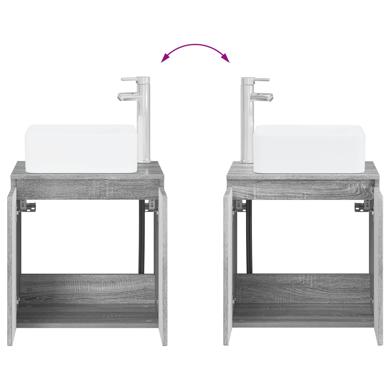 Wandmontierte Waschtisch Grau Sonoma 49,5 x 41 x 63 cm