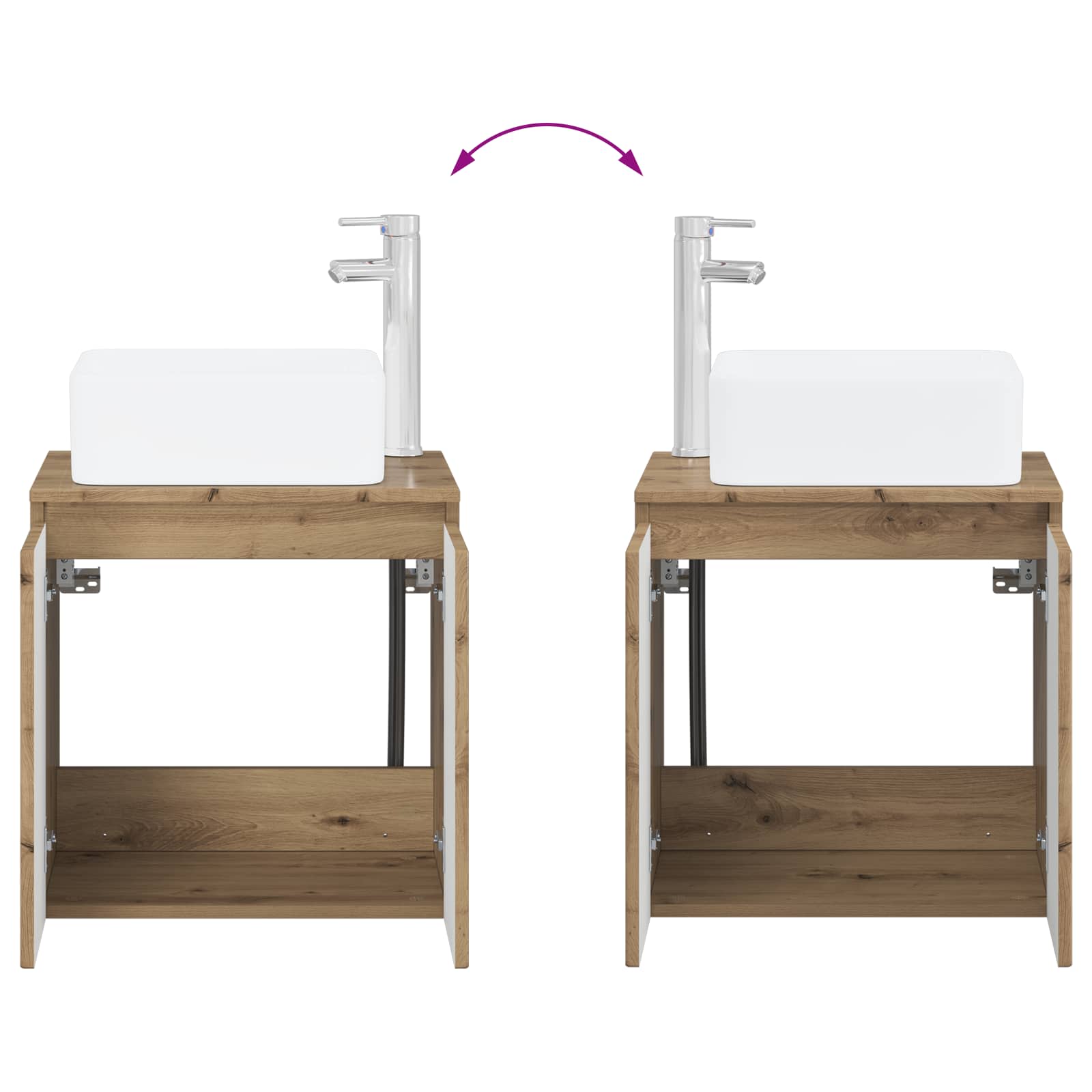 Wandmontierte Waschtisch Artisan-Eiche 49,5 x 41 x 63 cm