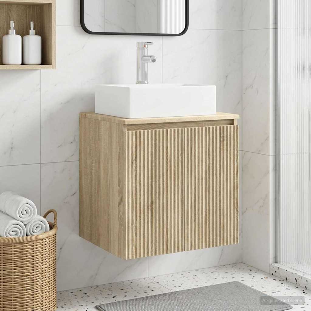 Wandmontierte Waschtisch Sonoma-Eiche 49,5 x 41 x 62,5 cm