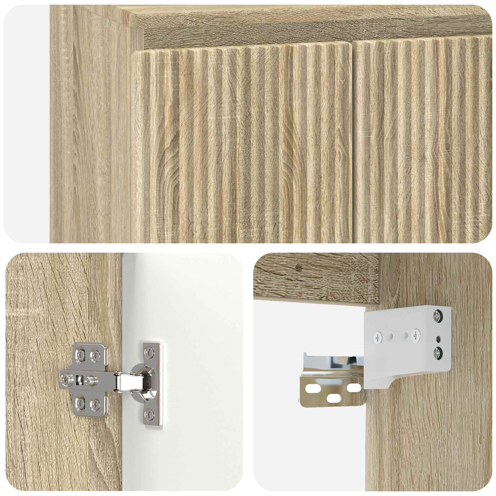 Wandmontierte Waschtisch Sonoma-Eiche 53 x 35 x 63 cm