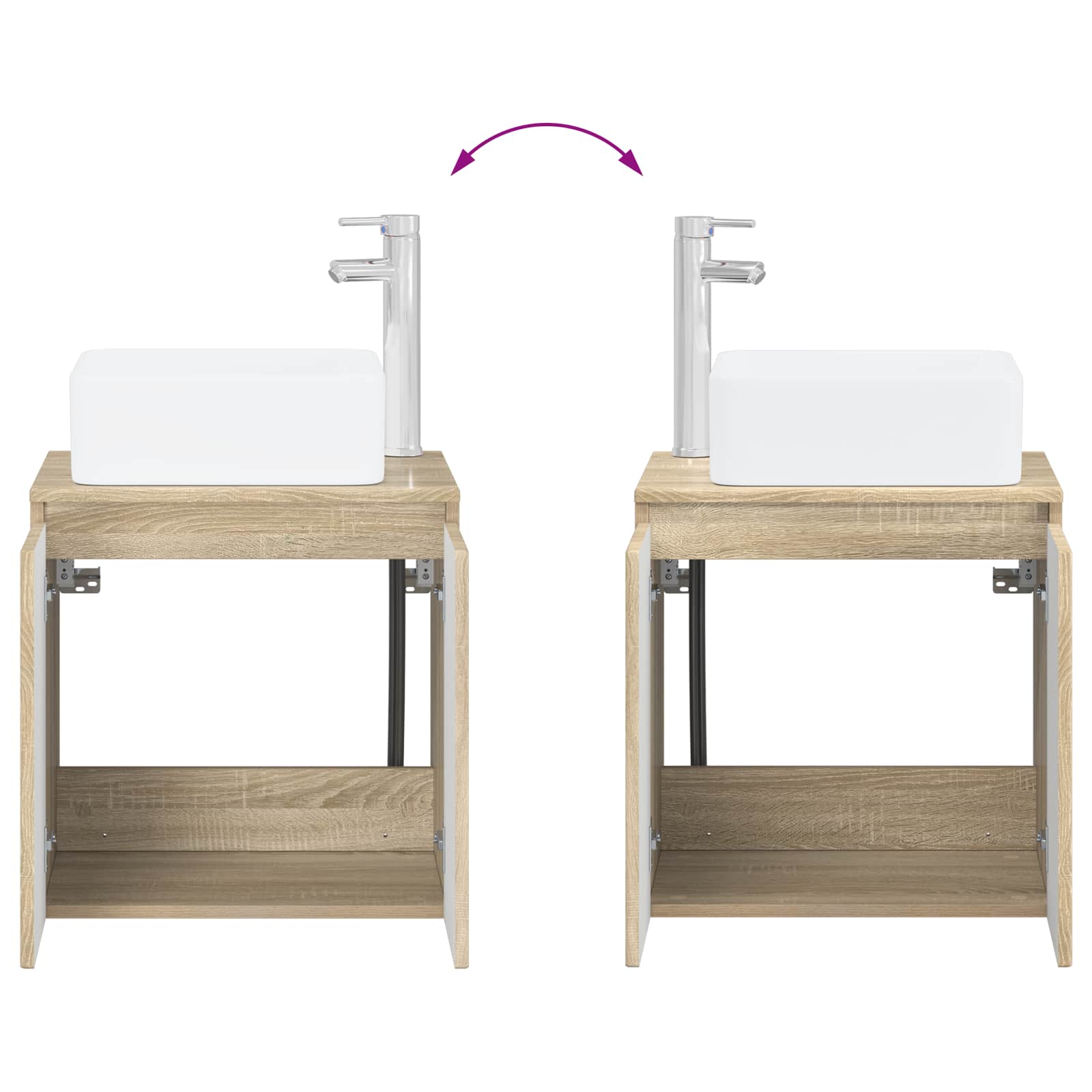 Wandmontierte Waschtisch Sonoma-Eiche 53 x 35 x 63 cm