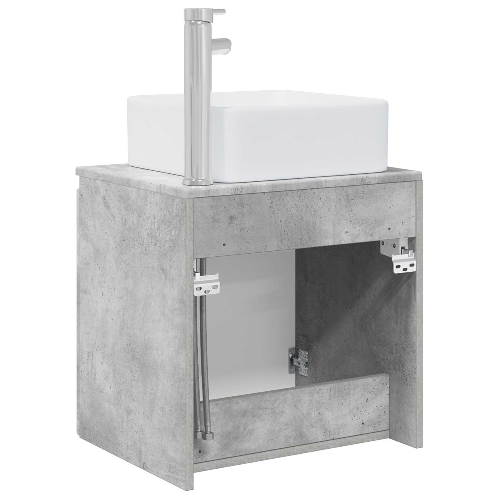 Wandmontierte Waschtisch Betongrau 53 x 35 x 63 cm