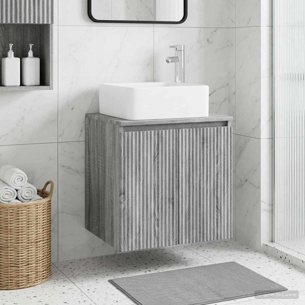 Wandmontierte Waschtisch Grau Sonoma 53 x 35 x 63 cm