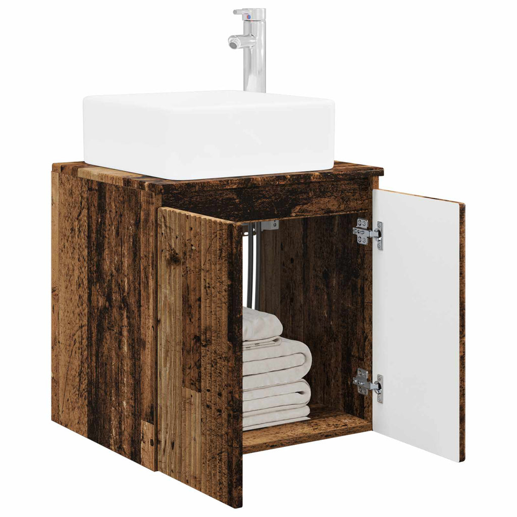 Wandmontierte Waschtisch Altholz 53 x 35 x 63 cm Holzwerkstoff