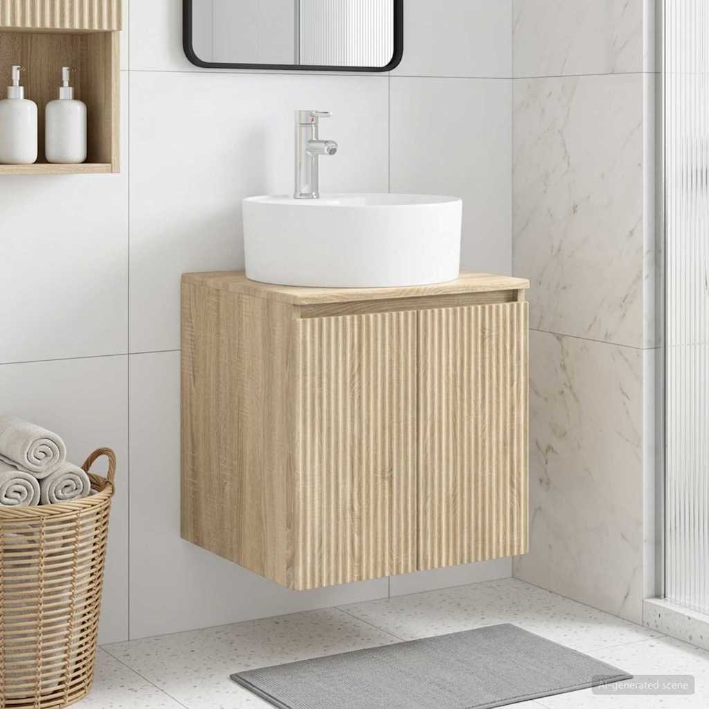 Wandmontierte Waschtisch Sonoma-Eiche 49,5 x 44,5 x 65 cm
