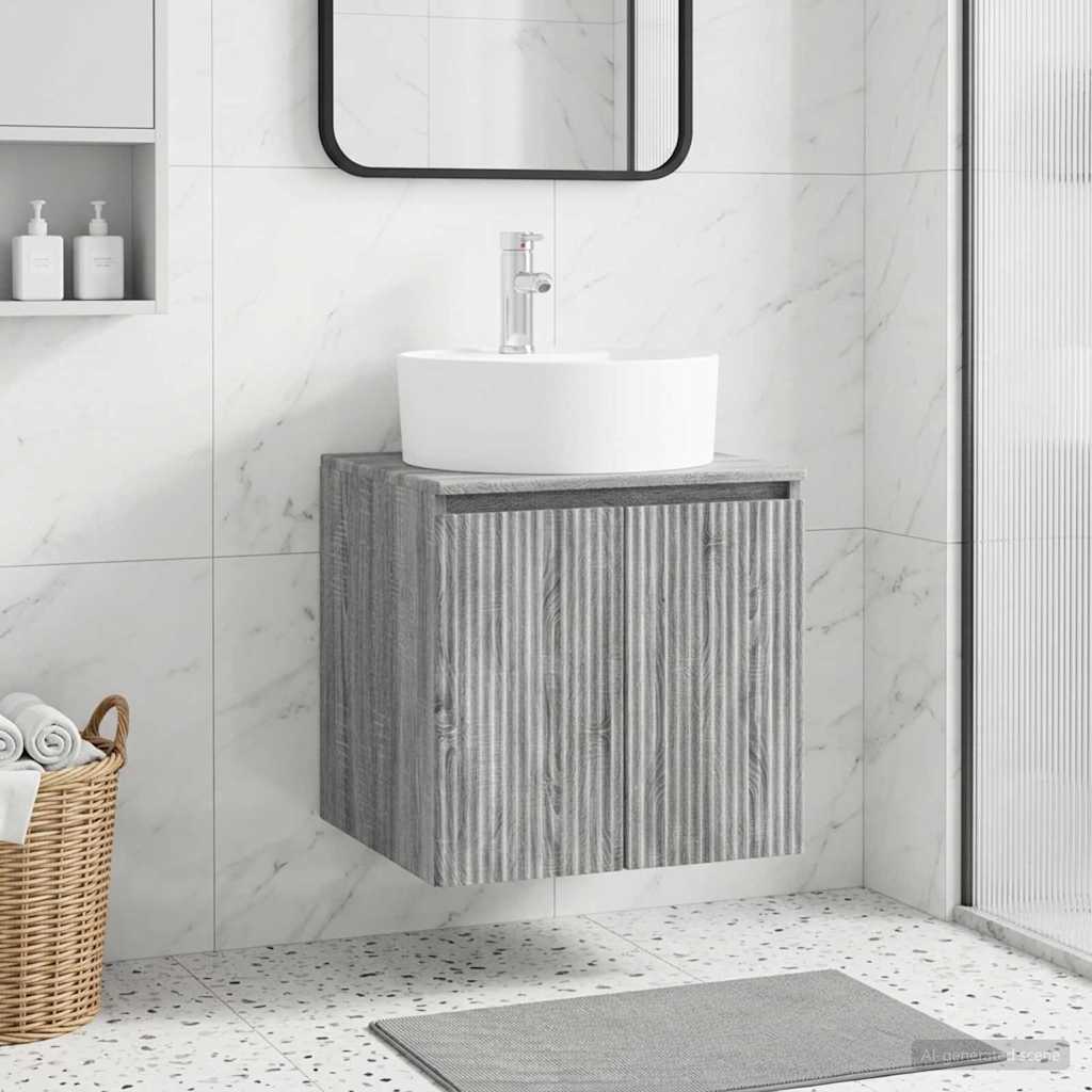 Wandmontierte Waschtisch Grau Sonoma 49,5 x 44,5 x 65 cm
